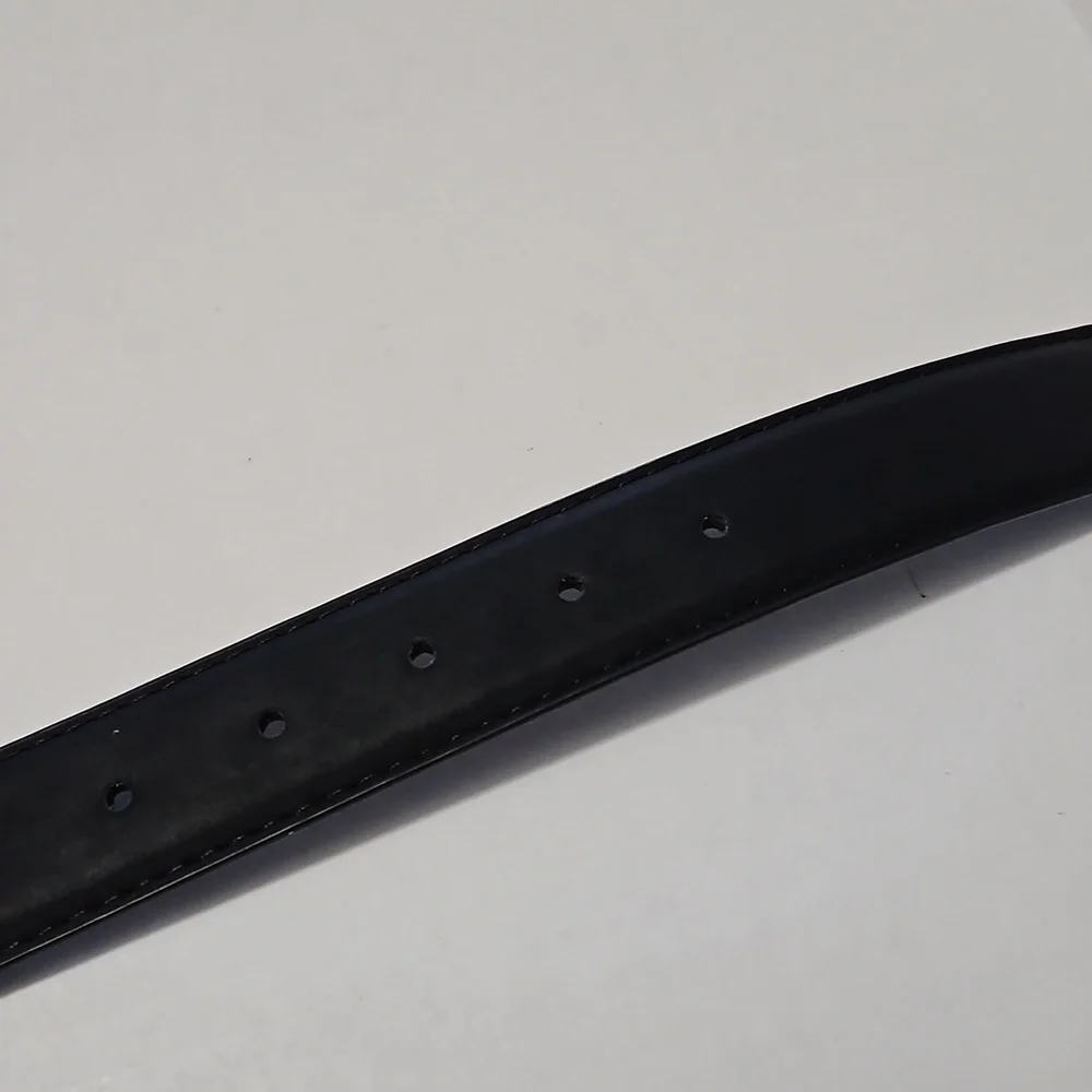 Men's Matte Black Wide Leather Belt Size M 36 - Picture 3 of 9